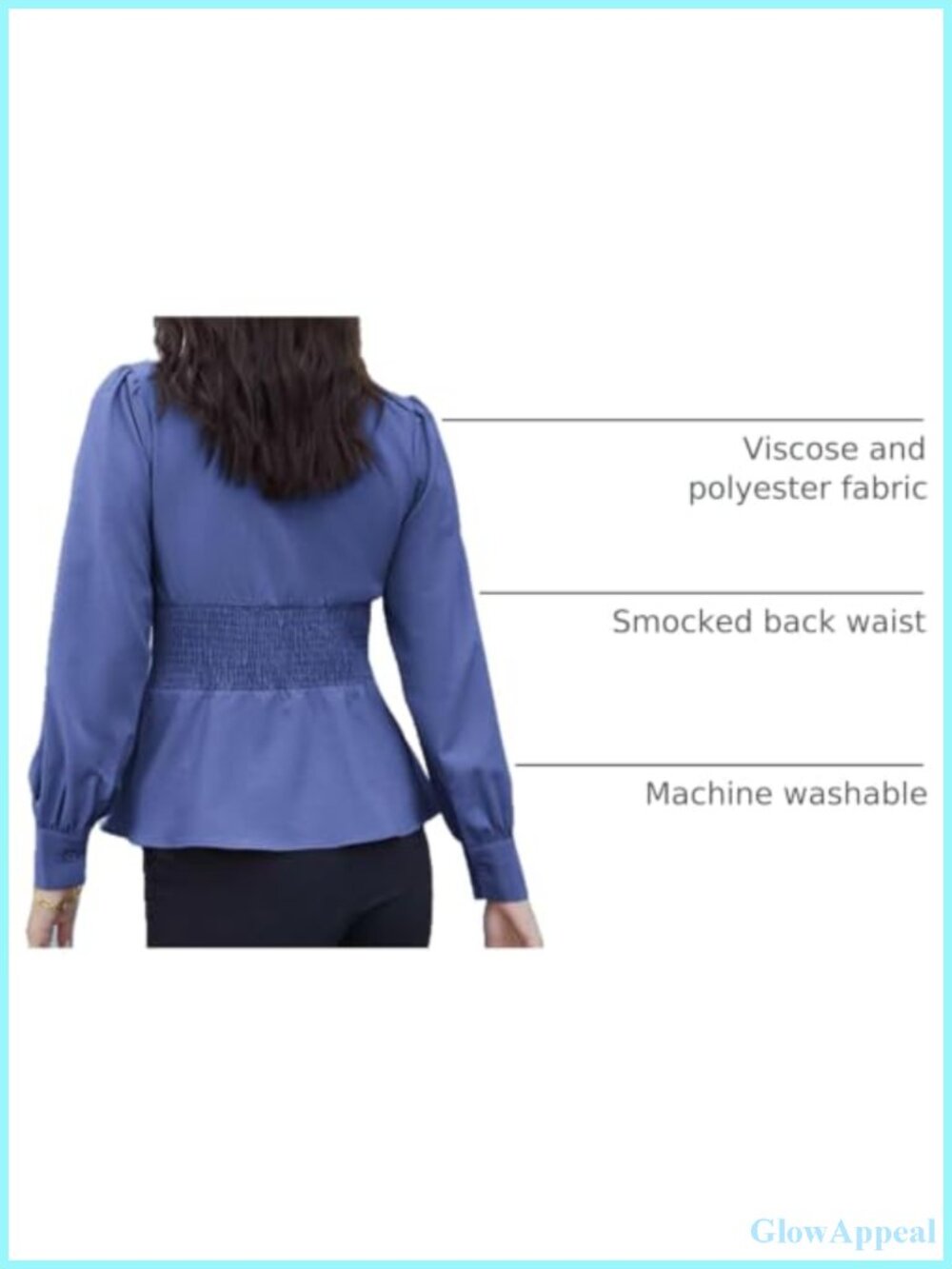 Long Sleeve Dressy Peplum Blouse Button Down Business Casual Work Tops Women - Picture 3 of 6